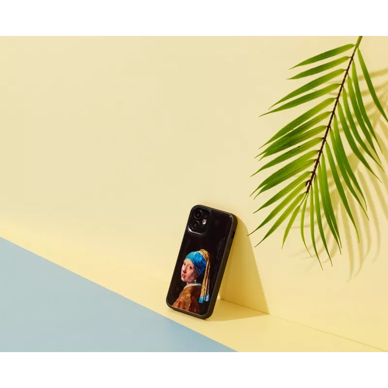 Ochranné puzdro iKins pre Apple iPhone 12 mini – dizajn: Dievča s perlovou náušnicou