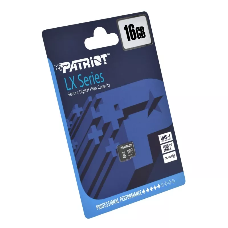 MicroSDHC pamäťová karta PATRIOT PSF16GMDC10 — 16 GB, Class 10, UHS-I (U1), 80 MB/s, čierna