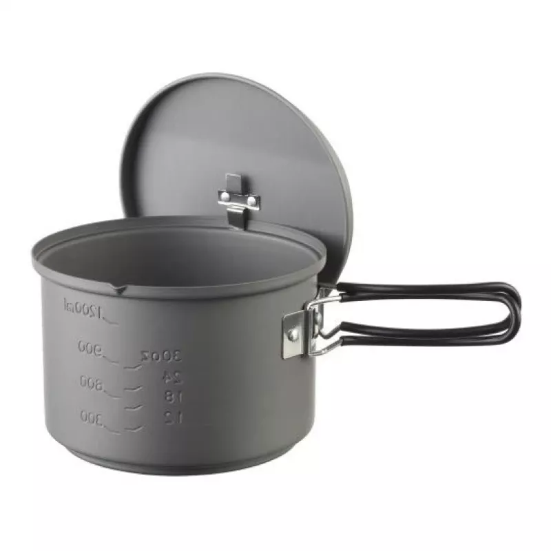 ESBIT súprava na varenie s liehovým varičom, hliník 1,5 L, Ø15,4 cm, H115 mm, čierna