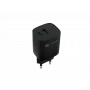 NATEC káblová nabíjačka pre mobilné zariadenia NUC-2141, 30W, USB-C PD 3.0 + USB-A QC 3.0, 110–240V, čierna