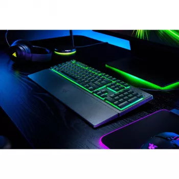 Herná klávesnica Razer Ornata V3 X Full-Size USB, membránové spínače, RGB LED podsvietenie, podložka na zápästie, 1000 Hz obnovovacia frekvencia, čierna