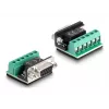 DeLOCK 63465 Adaptér USB 2.0 Type-A na sériový RS-422/485, 6-pólová svorkovnica, 1,8 m, čierny/priehľadný