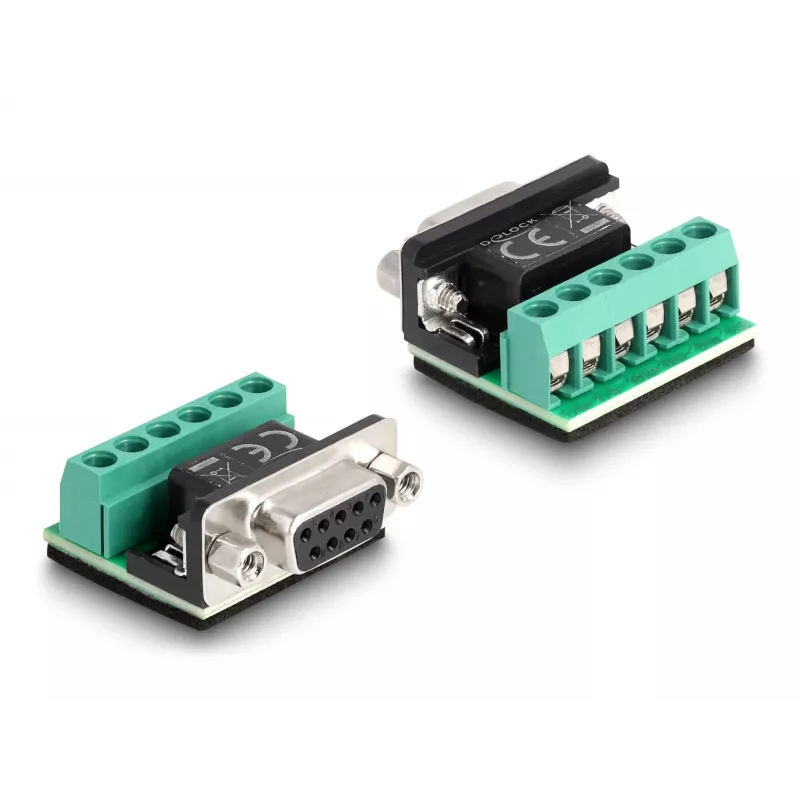 DeLOCK 63465 Adaptér USB 2.0 Type-A na sériový RS-422/485, 6-pólová svorkovnica, 1,8 m, čierny/priehľadný