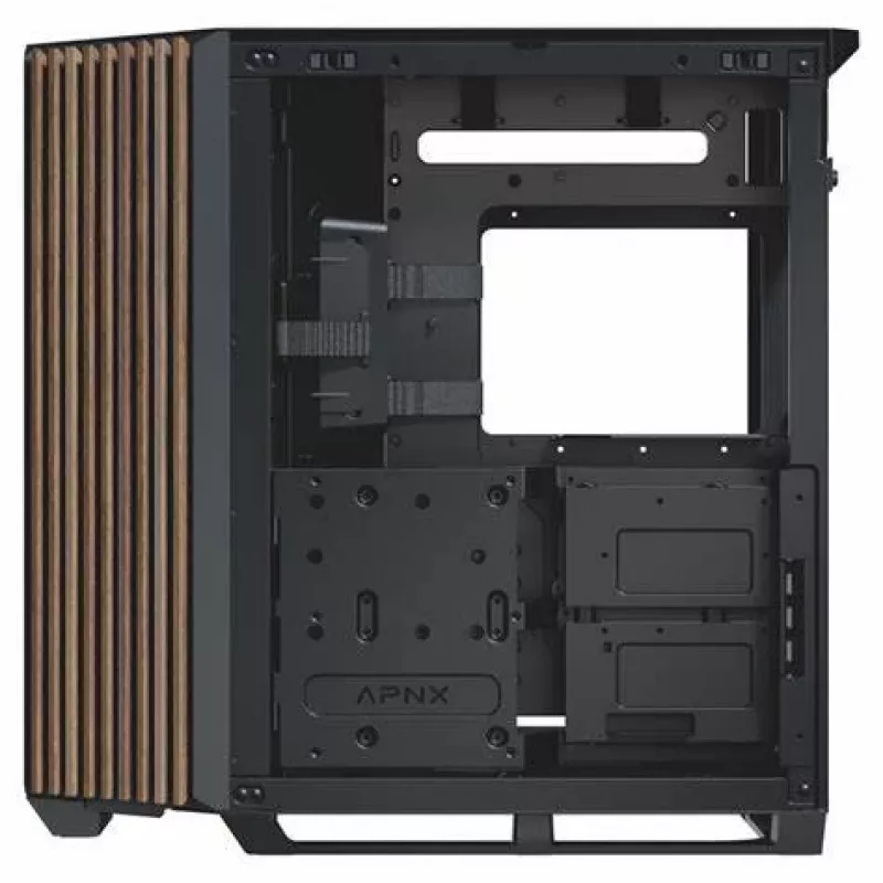 APNX V1-W-BK-v1 Midi-Tower čierna, drevo