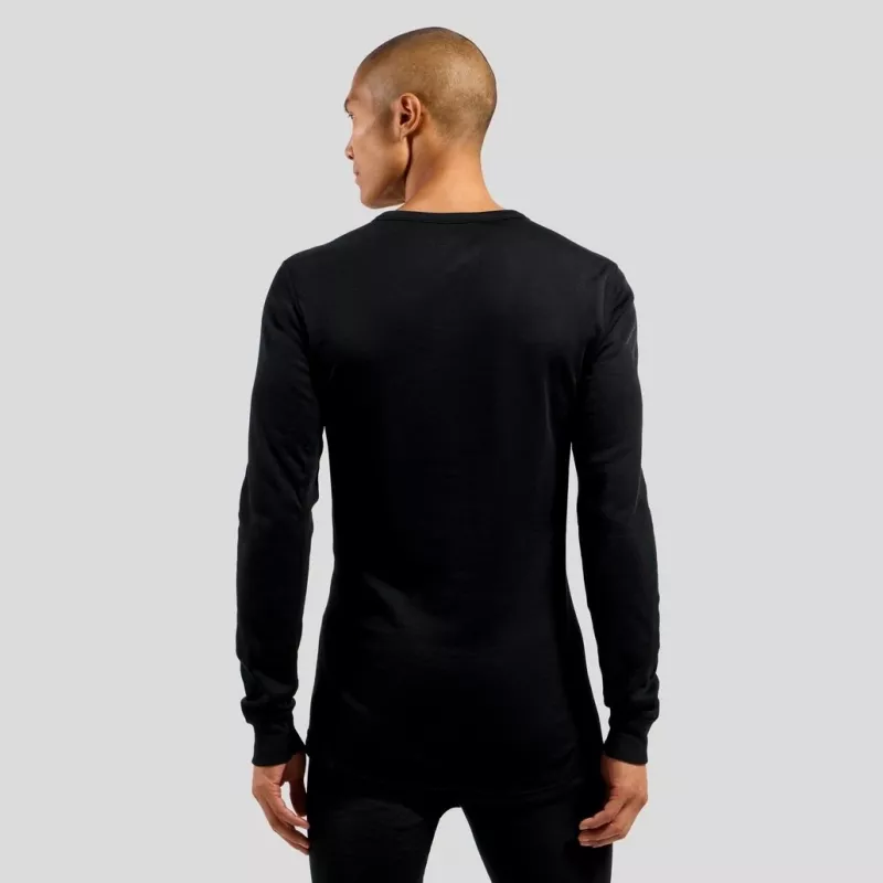 Odlo BL TOP okrúhly výstrih dlhý rukáv ACTIVE WARM ECO pánske tričko, veľkosť M, čierna