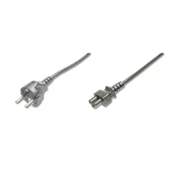 Assmann napájací kábel, Schuko – C5, konektor samec/samica, 1,8m, H05VV-F3G 0,75 mm², čierny (AK-440103-018-S)