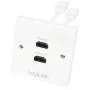LogiLink AH0015 Nástenná zásuvka HDMI, 2 porty, biela