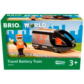 Osobný vlak BRIO 63604700 oranžovo-čierny, drevená hračkárska vláčiková sada, kompatibilná s koľajnicami BRIO