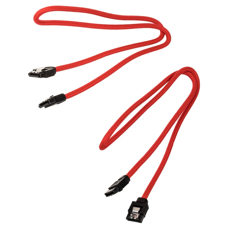 Corsair CC-8900254 Premium Sleeved kábel SATA, SATA (M) na SATA (M), 60 cm, červený (2 ks)