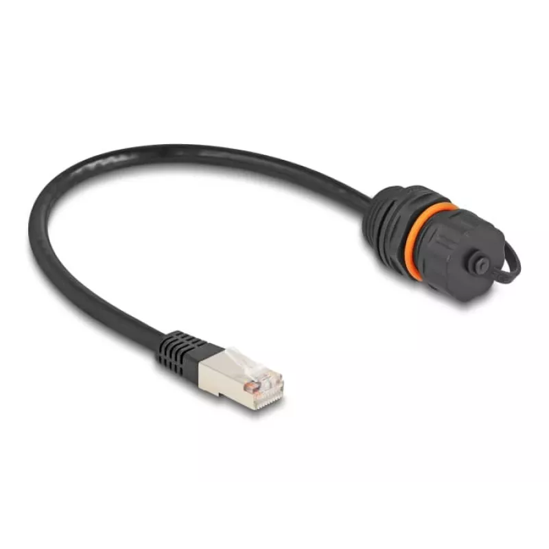 Sieťový kábel DeLOCK 88146 RJ45 na RJ45 Cat.6A 0,25 m čierny