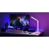 Stolná lampa Hawk HW-LAMP04 biela LED nastaviteľná, biely povrch, nastaviteľná hlava a rameno
