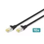 Prepojovací kábel DIGITUS CAT 6A S/FTP DK-1644-A-020-BL-10, 2 m, čierny, 10 ks