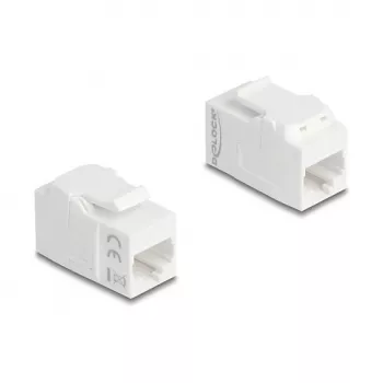 Delock 90719 Spojka Keystone modulu RJ45 zásuvka na RJ45 zásuvku, Cat.6A UTP, biela