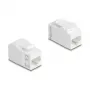 Delock 90719 Spojka Keystone modulu RJ45 zásuvka na RJ45 zásuvku, Cat.6A UTP, biela