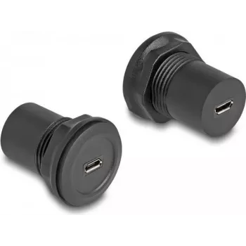 DeLOCK USB 2.0 Type Micro-B na USB 2.0 Type Micro-B zabudovateľný konektor čierna