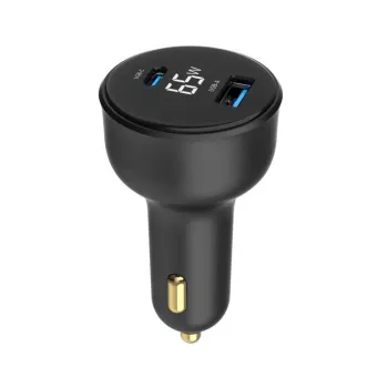 MOBILNÁ NABÍJAČKA AUTO USB 2PORT/TA-UC-AC2PD30LCD-CAR01 GEMBIRD