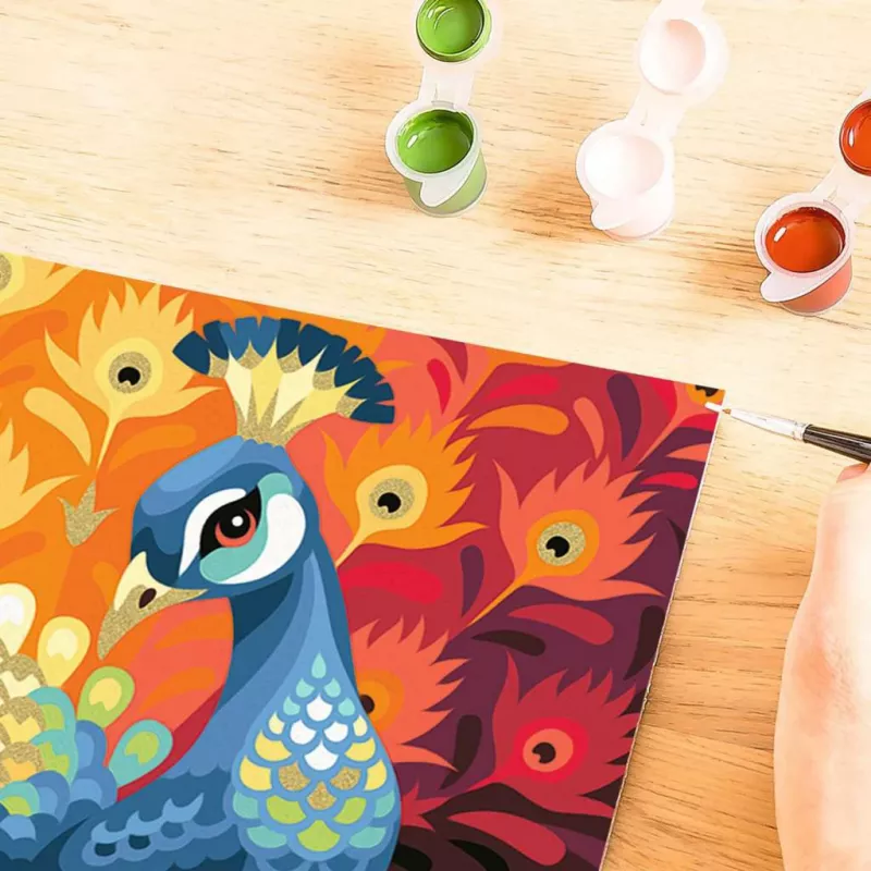 Maliarska a odlievacia sada Ravensburger CreArt Proud Peacock — maliarska sada