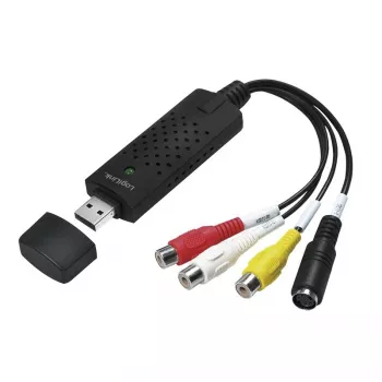 LogiLink USB 2.0 A/V grabber. USB A/M na 3xCinch + MiniDIN5/F. čierny