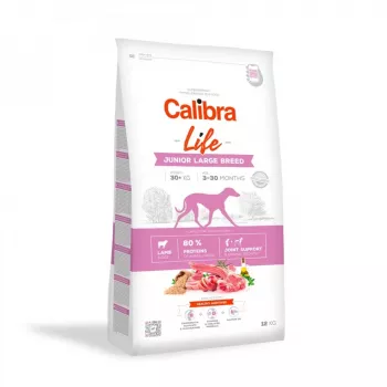 Suché krmivo pre psov Calibra Life Junior Large Breed Lamb 12 kg — suché krmivo pre šteniatka veľkých plemien, 28 % bielkovín, 15 % tuku