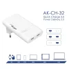 Akyga AK-CH-32 plochá GaN USB-C nabíjačka 65 W, 2 x USB-C PD, biela