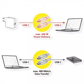 USB kábel VALUE 11.99.8310 3 m USB C čierna USB 2.0