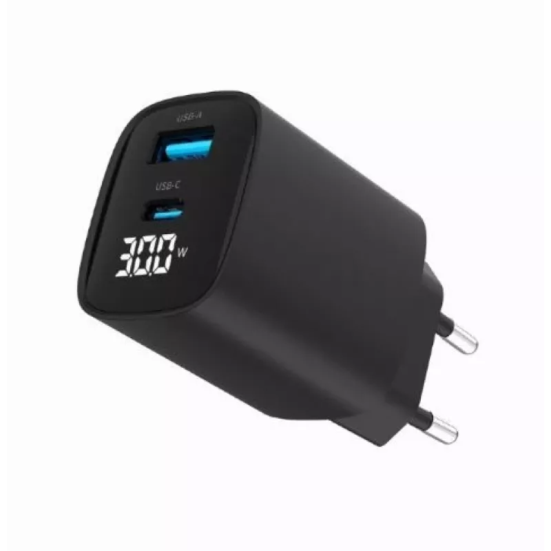 Mobilná nabíjačka Gembird TA-UC-PDQC30LCD-BK-01 rýchle nabíjanie čierna