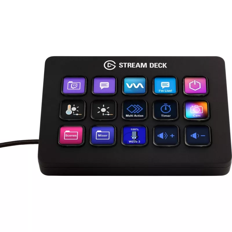 Elgato Stream Deck MK.2 – prispôsobiteľný 15-tlačidlový USB ovládací panel s klasickými tlačidlami, čierna