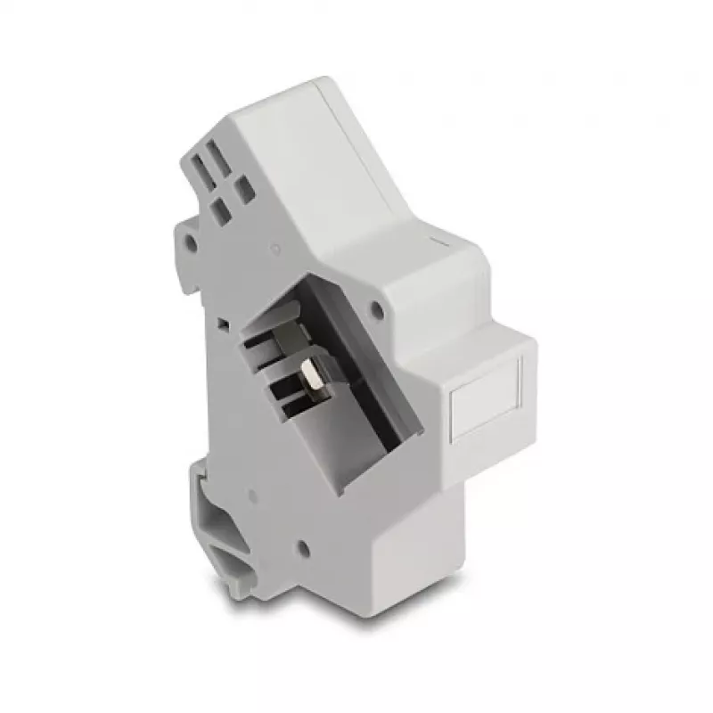 DeLOCK 67043 Držiak Keystone na DIN lištu s uzemnením, sivý