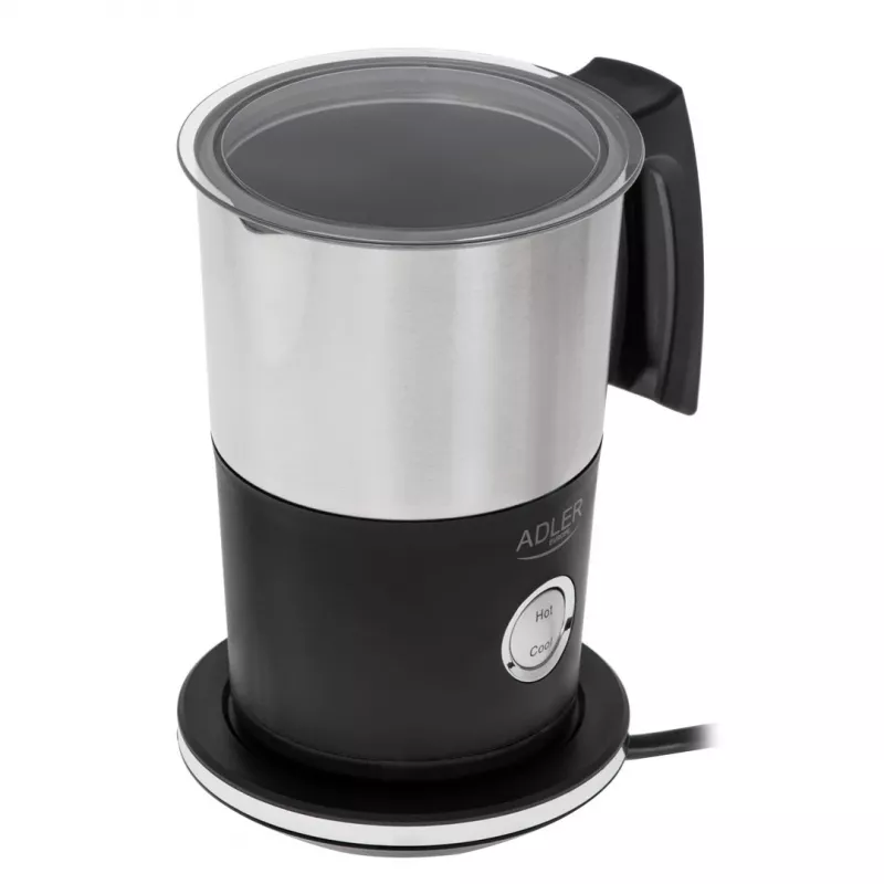 Automatický šľahač mlieka Adler AD 4497 – nerez, 600W, 120 ml peny / 300 ml ohrev, teplé & studené