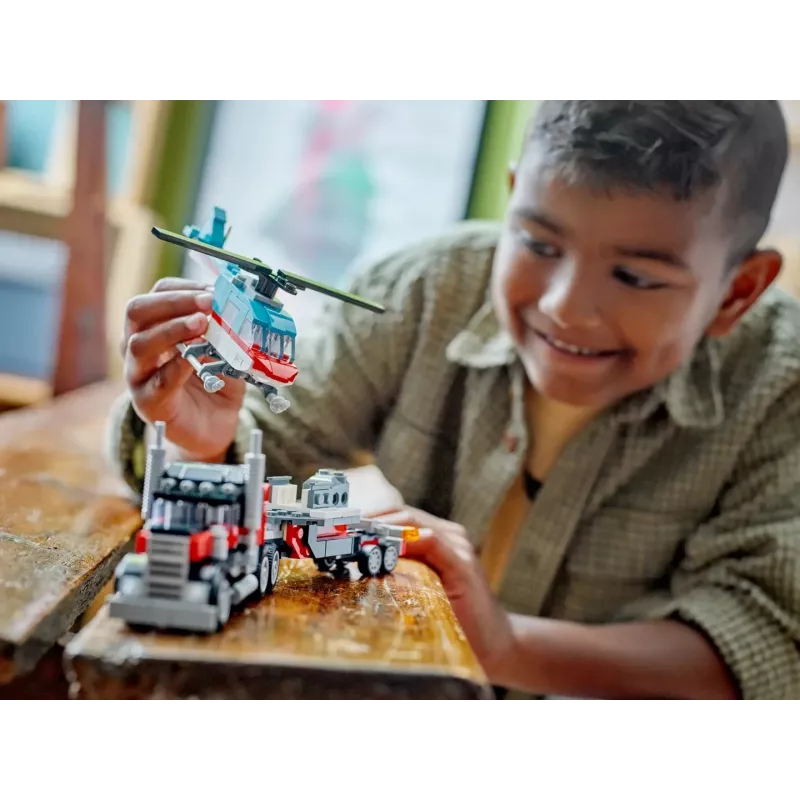 LEGO Creator 3-in-1 31146 Nákladné auto s plošinou a vrtuľník