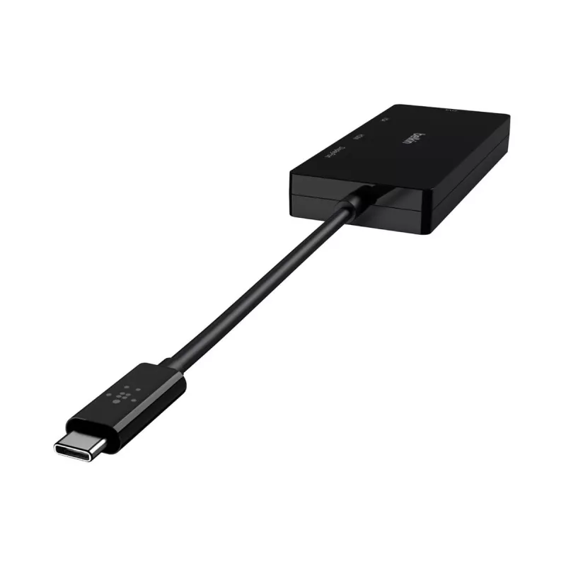 Linksys Belkin - video adaptér - USB-C (M) na HD-15 (VGA), DVI-I, HDMI, DisplayPort (W) - podpora 4K - čierny (AVC003BTBK)