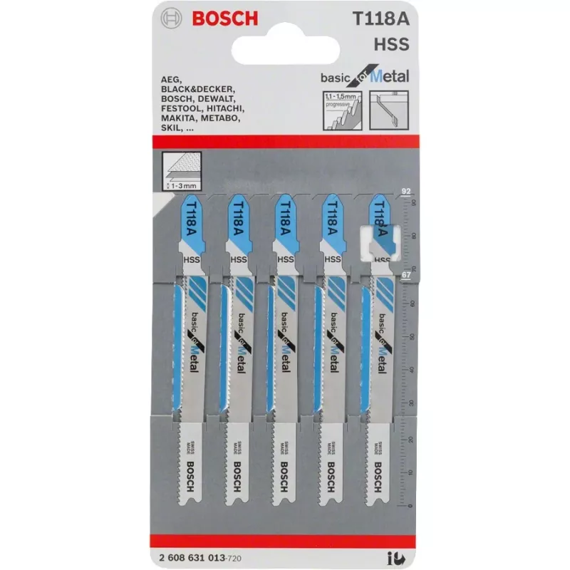 List na priamočiaru pílu Bosch T 118 A rýchlorezná oceľ HSS 5 kusov