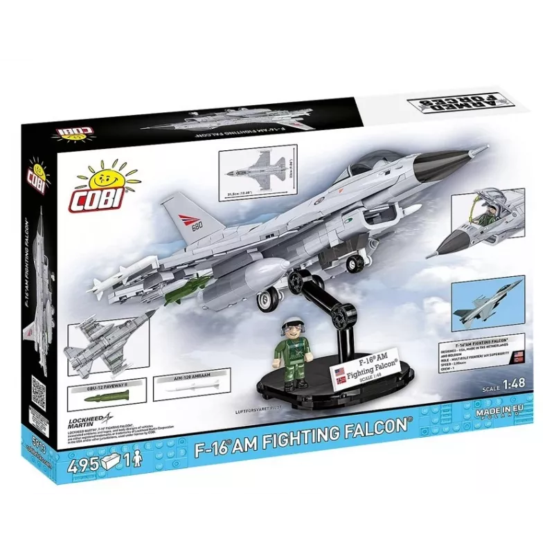 Stavebnica Cobi F-16AM Fighting Falcon, 495 dielov, model v mierke