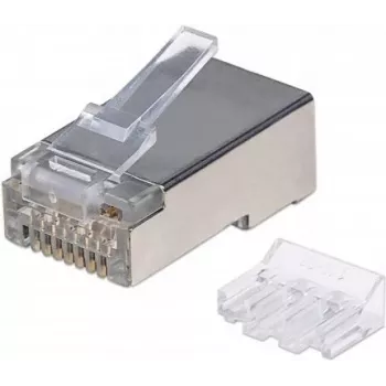 Intellinet RJ45 modulárny konektor samec, Cat6A, STP, 3-zinkový, pre plný drôt, 15 µ pozlátené kontakty, balenie 90 ks