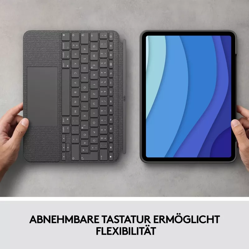 Puzdro s klávesnicou Combo Touch US iPad Pro 11 1,2,3 Gen sivé