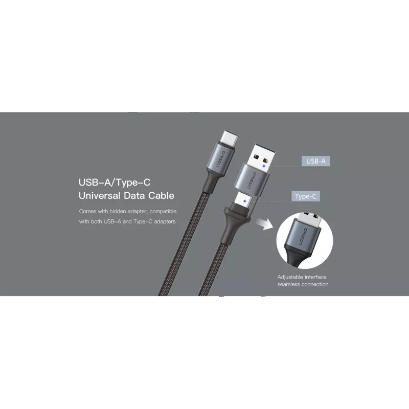 USB Type-C 2-in-1 kábel Orsen S8, 5A, 1,5 m (rýchle nabíjanie/prenos dát)