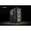 Savio Noctis Glass RGB Cube počítačová skriňa, ATX/Micro-ATX/Mini-ITX, predná strana z tvrdeného skla, RGB ventilátory, čierna