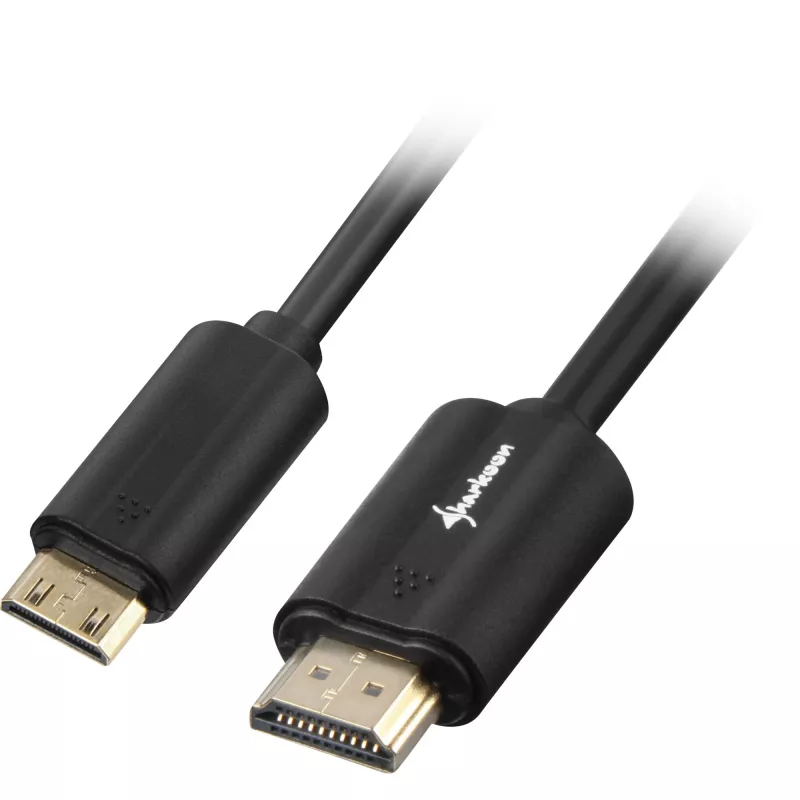 Adaptérový kábel HDMI konektor samec > Mini-HDMI konektor samec (čierny, 3 metre, HDMI 4K)