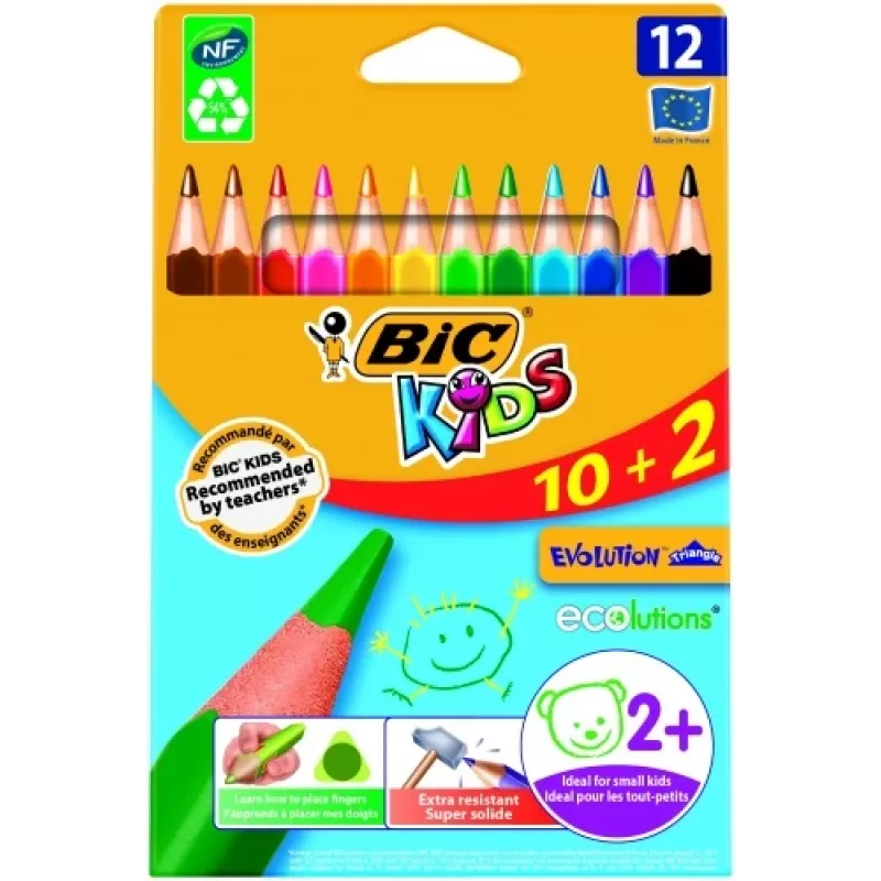 BIC Evolution Triangle 8871462 farebné ceruzky, 12 farieb