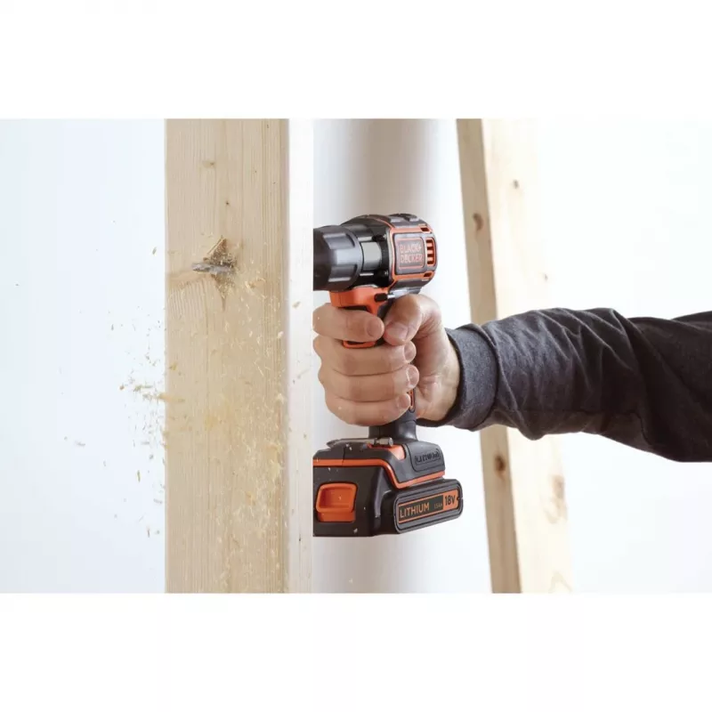 Vŕtačka Black & Decker ASD18K-QW, bez kľúča, 1,5 Ah, čierna/oranžová