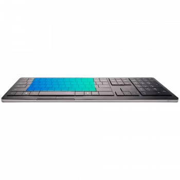 CLEVETURA CLVX 1 Touch-On-Keys AI bezdrôtová klávesnica, ANSI US Windows rozloženie, nožnicové spínače, hliníkové puzdro, interaktívne RGB