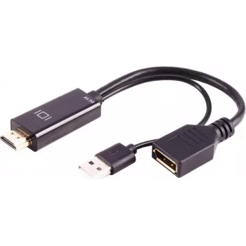 HDMI A konektor samica na DisplayPort konektor samec adaptér ShiverPeaks BS10-01012 4K 60Hz 20 cm