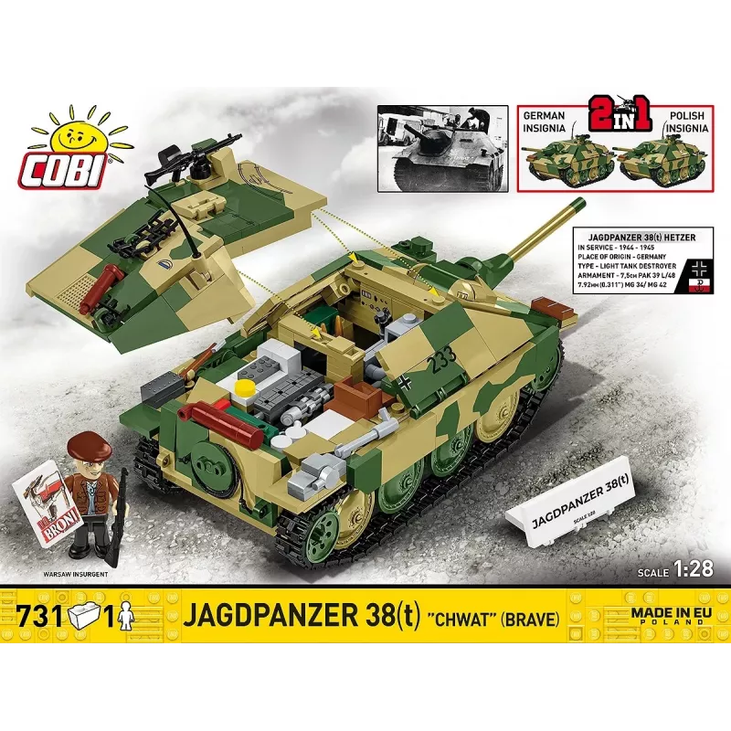 Stavebnica Cobi Blocks Jagdpanzer 38t Brave, 731 dielov