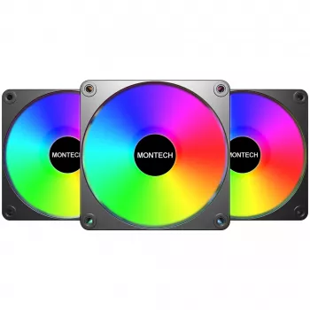 Montech GF120R V2 ARGB modul ventilátora do počítačovej skrine 12 cm čierna 3 kusy