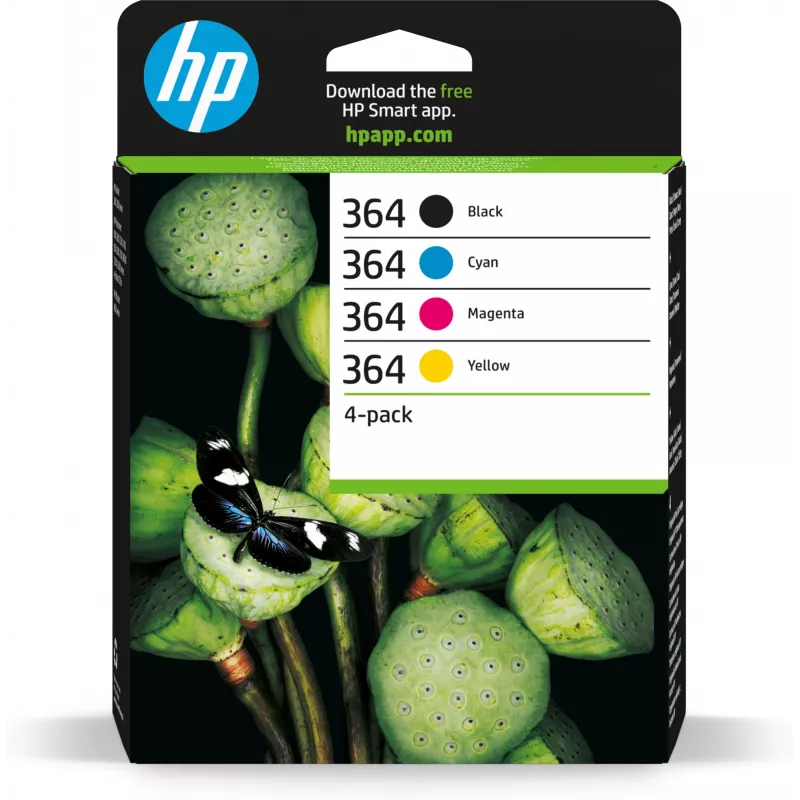 HP 364 4-balík čierna/azúrová/magenta/žltá originálne atramentové kazety