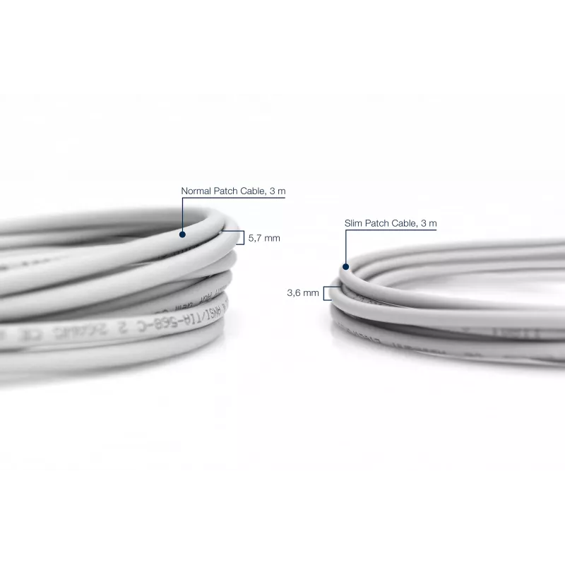 Digitus DK-1624-100S-5 Slim patch kábel CAT 6 U/FTP, 10 m, sivý, balenie 5 ks