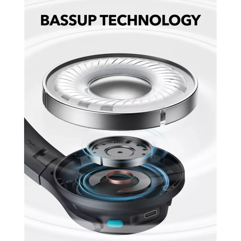 Náušné slúchadlá Anker Soundcore Q11i, Bluetooth 5.0, až 20 h batéria, vstavaný mikrofón, tmavosivá