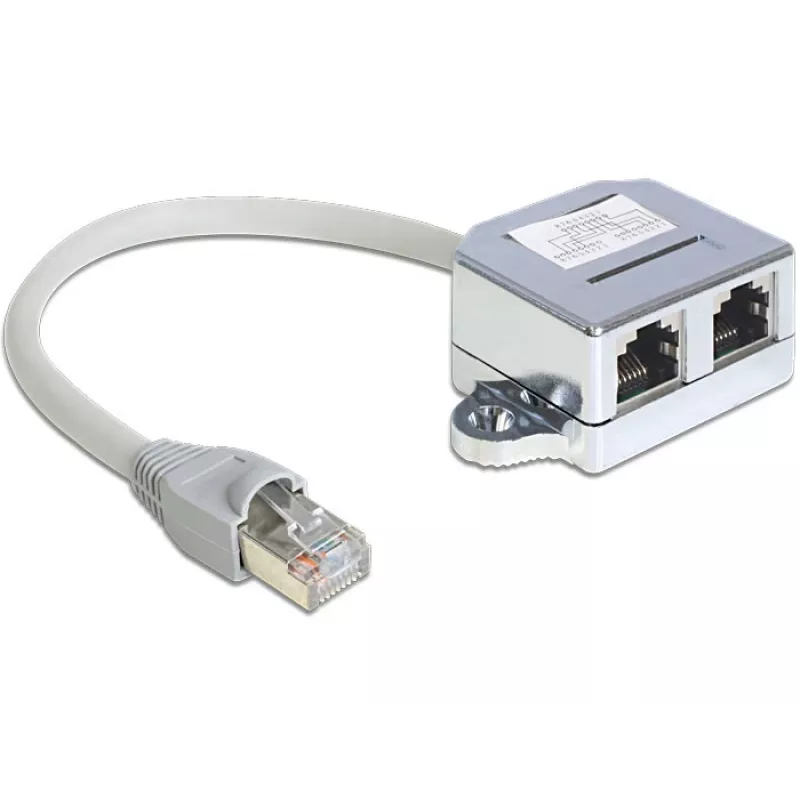DeLOCK 65441 rozdvojka portu RJ45, rozbočovač Ethernet 100Base-TX, 1x RJ-45 (zástrčka) na 2x RJ-45 (zásuvka), 15 cm