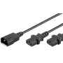 Microconnect PE061312 napájací kábel čierny 1,2 m konektor samica C14 2 x konektor samica C13