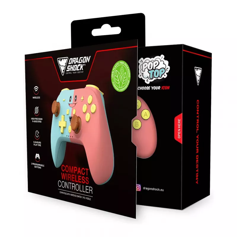 Dragonshock ovládač Poptop Wireless Cubes ružový modrý Switch